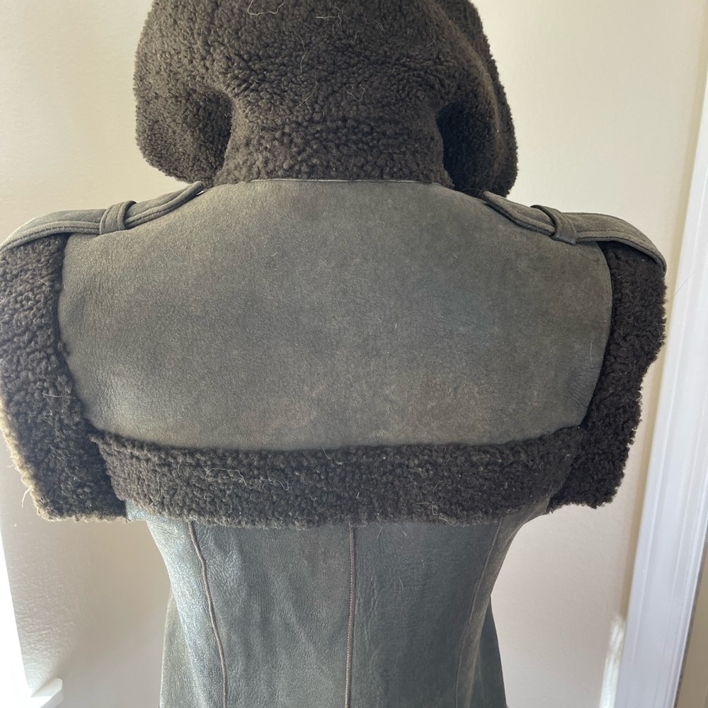Derek Lam motorcycle biker zip-up vest. Brown. 100% Pelle Di Angelo lambskin. 4 - Picture 7 of 11